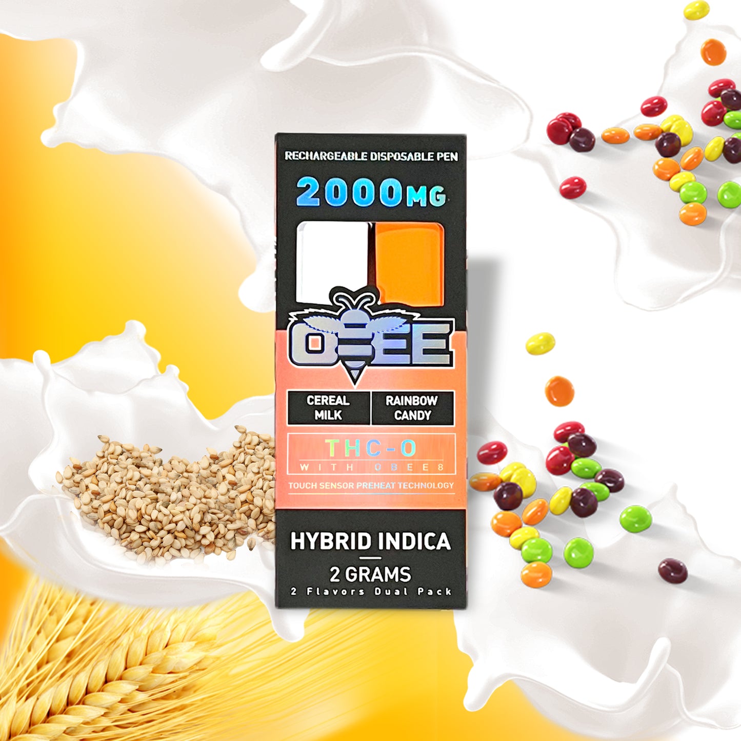 OBEE THC-O DISPOSABLE PEN - CEREAL MILK & RAINBOW CANDY - 2 GRAMS